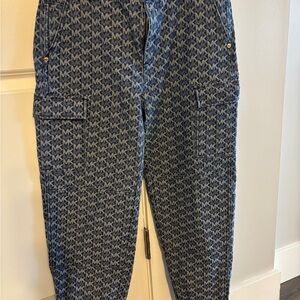 Michael Kors denim logo cargo pants